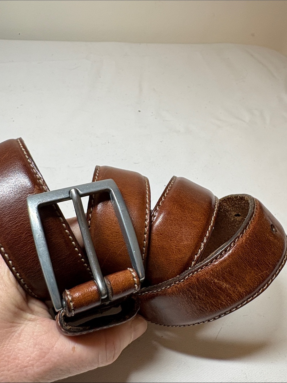 Eddie Bauer Brown Leather Belt Size 38
